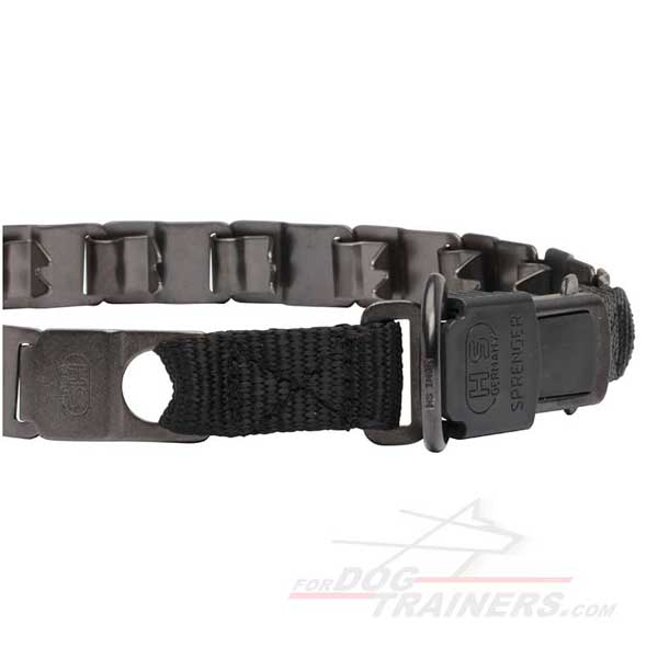 Dog neck tech pinch collar with special buckle