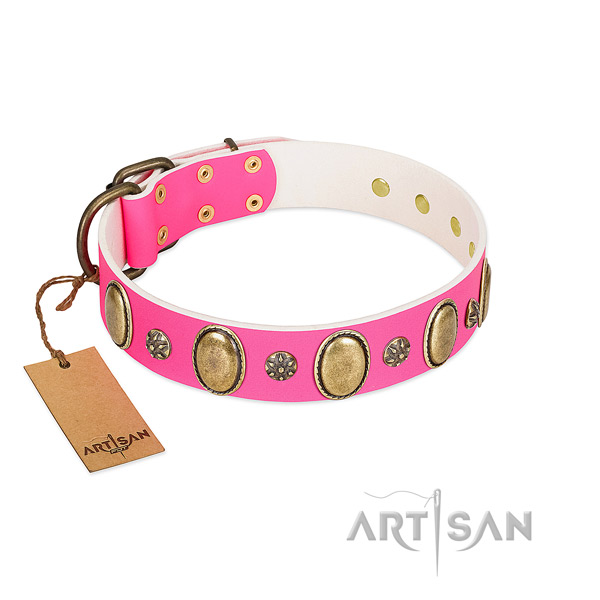 Non-toxic FDT Artisan leather dog collar is totally
harmless