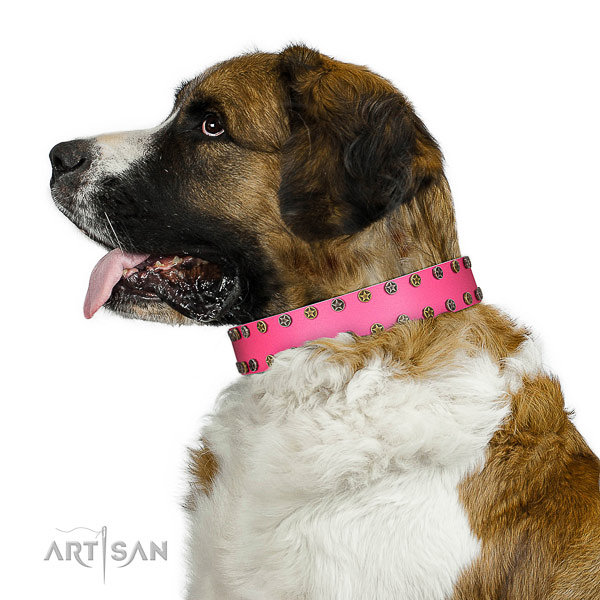 Artisan leather Moscow Watchdog collar for perfect
control