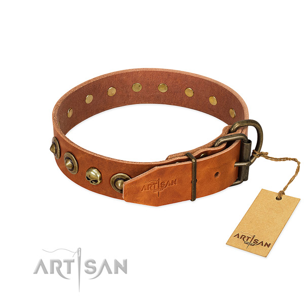 Sturdy Artisan dog collar with polished edges