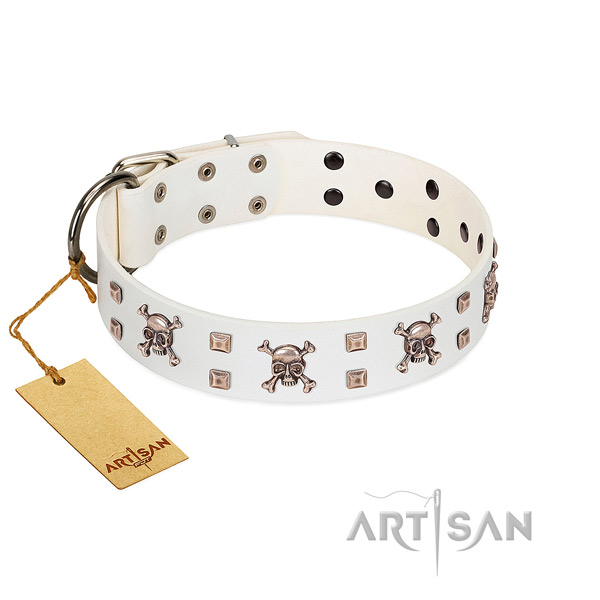 Tremendously handcrafted FDT Artisan leather dog collar
