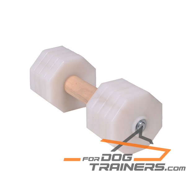 Indestructible Dog Dumbbell with Wooden Dowel