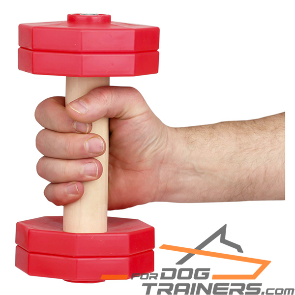Professional Training Dog Dumbbell Made of Dry Wood