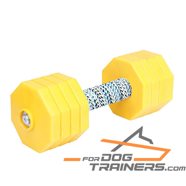 Sturdy Wood Dog Training Dumbbell with 8 Removable plates 