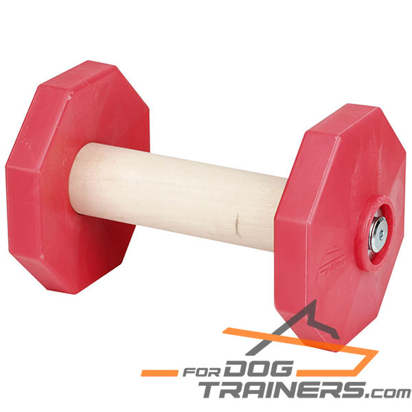 Wooden dog dumbbell for training