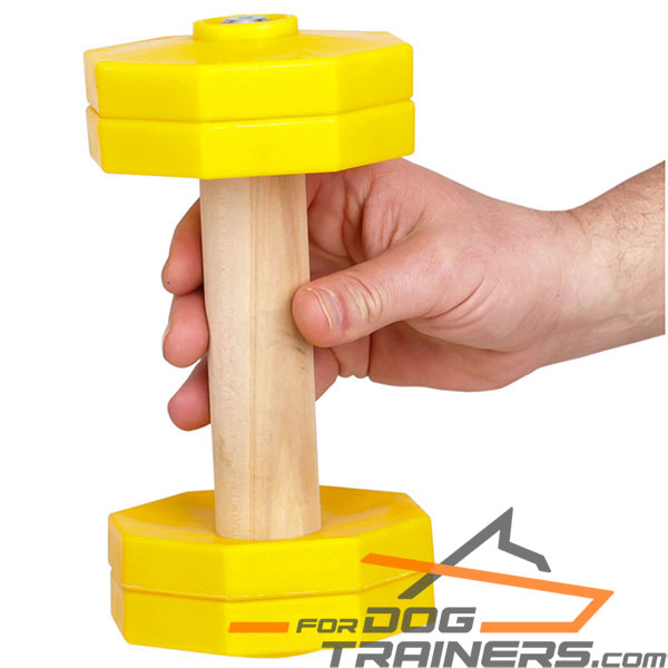 Strong wooden dog dumbbell