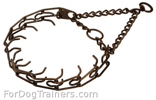 Steel - Antique Plated Dog Pinch Collar