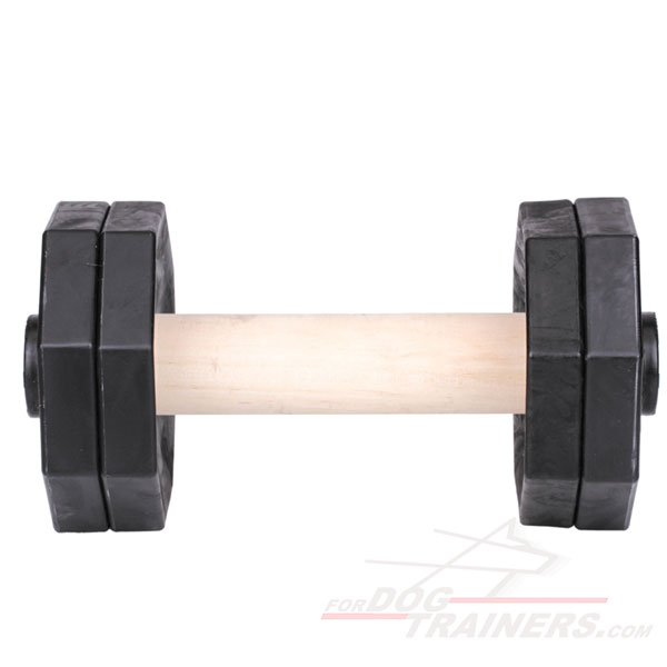 Dog Dumbbell with Durable Wooden Bar