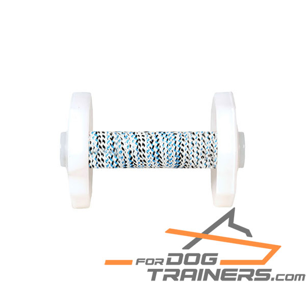 Dog Training Dumbbell with French Linen Covered Dowel