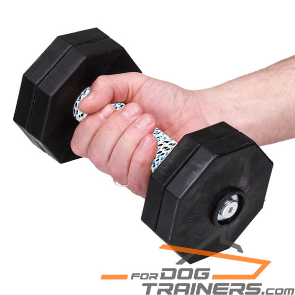 Wooden Dog Dumbbell with Removable Plastic Plates